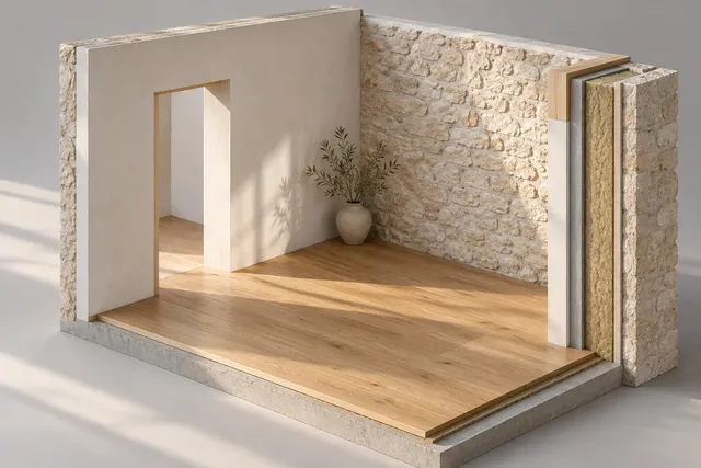 Illustration : Isolation thermique par l'intérieur (ITI)